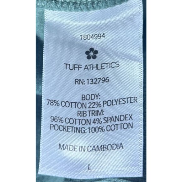 Tuff Athletics Crewneck Sweatshirt Women Size L Green Pullover Cotton Polyester - Picture 8 of 9